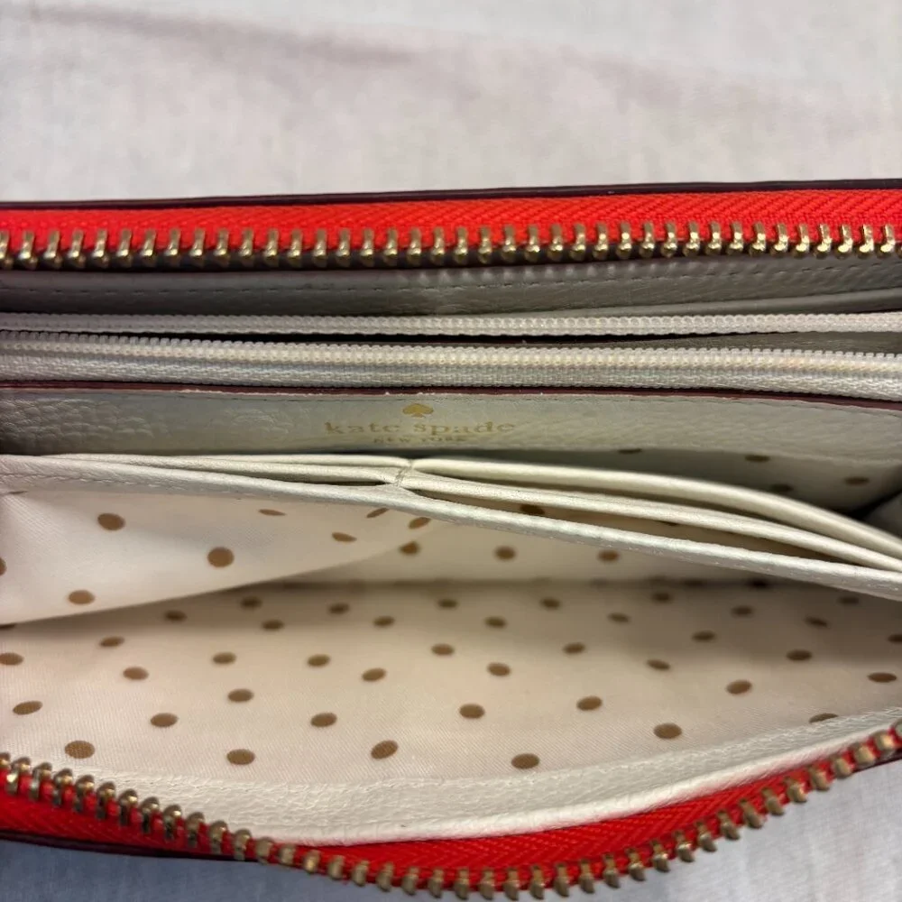 Kate Spade Zip-Around Continental Wallet - Coral/Orange
